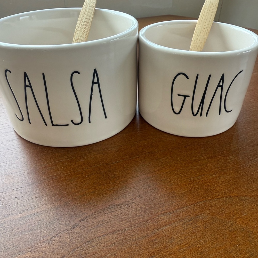 Rae Dunn White Salsa and Guac Bowls